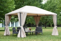 Béžový záhradný pavilón Madrid 3 x 4 Premium Garden Point
