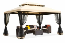 Krémový záhradný pavilón s moskytiérou Valencia 3x6 m Garden Point