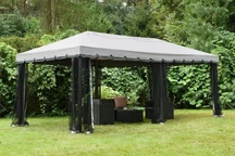 Sivý záhradný pavilón s moskytiérou Valencia 3x6 m Garden Point