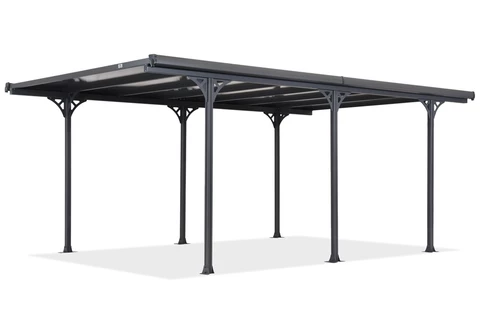 Veľký polykarbonátový prístrešok Montana 3,15 x 5,00 m CoverTech antracitový