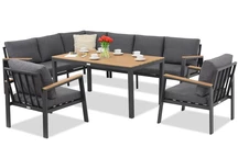 Zakintos Comida 7 antracitová rohová obývacia súprava Garden Point