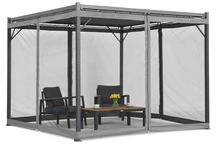 Antracitová terasová pergola Malaga 3x4 m s moskytiérou Garden Point