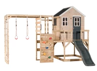 Drevený domček na plošine so šmykľavkou a telocvičňou Antek VI