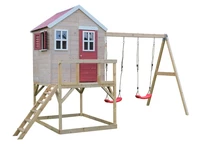 Drevený domček na plošine s 2 hojdačkami Antek VII