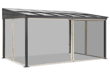 Hliníkový terasový baldachýn 3 x 4 m Tarragona s moskytiérou Garden Point béžový