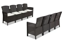 Technorattanová súprava Lido pre 8 osôb hnedá Bica