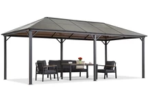 Záhradný altánok Milos 3x6 m s moskytiérou Garden Point sivý