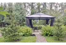 Moderný záhradný altánok Santiago Premium 4x4m Garden Point antracit