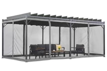 Antracitová terasová pergola Malaga 3x6 m s moskytiérou Garden Point
