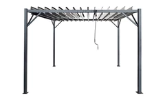 Antracitová terasová pergola Tasos 3x3 m s moskytiérou Garden Point