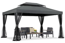 Antracitový záhradný pavilón s moskytiérou Valencia 3x4 m Garden Point