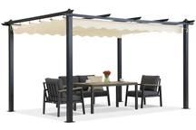 Barbados terasová pergola 3x3 m Garden Point antracitovo béžová