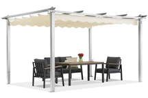 Barbados terasová pergola 3x4 m Garden Point biela a béžová