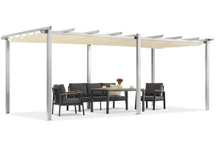 Barbados terasová pergola 3x6 m Garden Point biela a béžová