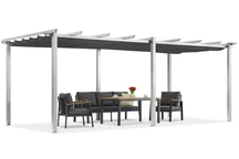 Barbados terasová pergola 3x6 m Garden Point bielo-antracitová