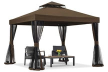 Hnedý záhradný pavilón s moskytiérou Valencia 3x3 m Garden Point