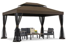 Hnedý záhradný pavilón s moskytiérou Valencia 3x4 m Garden Point