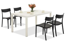 Set záhradného nábytku King/Provence biely a antracitový pre 4 osoby Bica