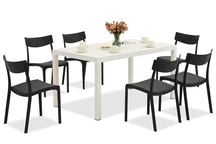 Set záhradného nábytku King/Provence biely a antracitový pre 6 osôb Bica