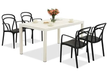 Záhradný set nábytku pre 4 osoby King/Vague biela a antracitová Bica