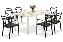 Záhradný set nábytku pre 6 osôb King/Vague biela a antracitová Bica