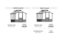 Rozširujúci modul pre skleník 2,44 x 1,20 m strieborný (1)
