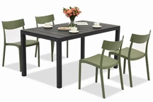 Set záhradného nábytku King/Provence antracitovo zelený pre 4 osoby Bica