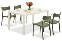 Set záhradného nábytku King/Provence bielo-zelený pre 4 osoby Bica