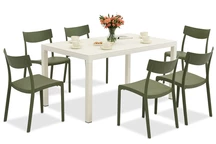 Set záhradného nábytku King/Provence bielo-zelený pre 6 osôb Bica