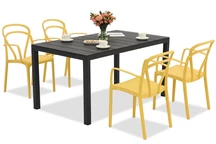 Set záhradného nábytku King/Vague antracitovo oranžový pre 4 osoby Bica