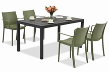 Set záhradného nábytku King/Victoria antracitovo zelenej farby pre 4 osoby Bica