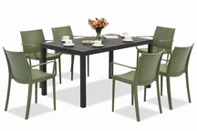 Set záhradného nábytku King/Victoria antracitovo zelenej farby pre 6 osôb Bica