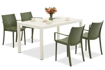 Set záhradného nábytku King/Victoria bielo-zelený pre 4 osoby Bica