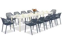 Súprava záhradného nábytku King Double/Aria bielo-modrá pre 12 osôb Bica