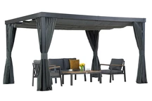 Terasová pergola so závesmi Alicante 3x4 antracit Garden Point