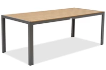 Veľký hliníkový záhradný stôl z polywoodu 200 cm Verona Wood Garden Point sivý