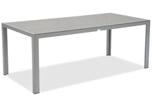 Veľký záhradný stôl z hliníkového polywoodu 200 cm Verona Garden Point svetlosivý