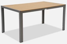 Verona Wood Garden Point hliníkový záhradný stôl z polywoodu sivý