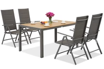 Verona Wood hliníková záhradná súprava pre 4 osoby Garden Point sivá
