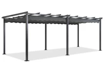 Voľne stojaca terasová pergola Tenerife 3 x 6 m sivá