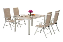 Záhradná súprava Verona z hliníkového polywoodu pre 4 osoby Garden Point béžová