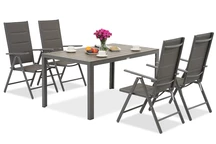 Záhradná súprava Verona z hliníkového polywoodu pre 4 osoby Garden Point sivá