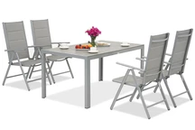 Záhradná súprava Verona z hliníkového polywoodu pre 4 osoby Garden Point svetlosivá