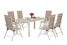 Záhradná súprava Verona z hliníkového polywoodu pre 6 osôb Garden Point béžová