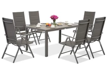 Záhradná súprava Verona z hliníkového polywoodu pre 6 osôb Garden Point sivá