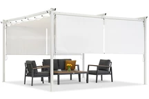 Biela terasová pergola s roletami La Palma 4x4m Garden Point
