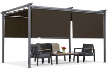 Hnedá terasová pergola s roletami La Palma 4x4m Garden Point