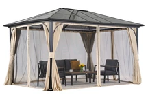 Moderný záhradný altánok Santiago Premium 3x3,6 m Garden Point béžový