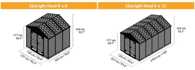 Rozširujúci modul pre domček na náradie Palram SkyLight 8x4 sivý
