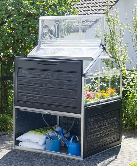 Kontrolné a rozmnožovacie jednotky - Plant Inn mini skleník s úložným priestorom 118 x 118 cm Palram